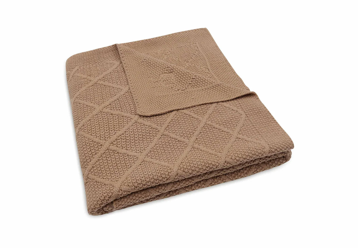 jollein Deken - Check Knit - Biscuit