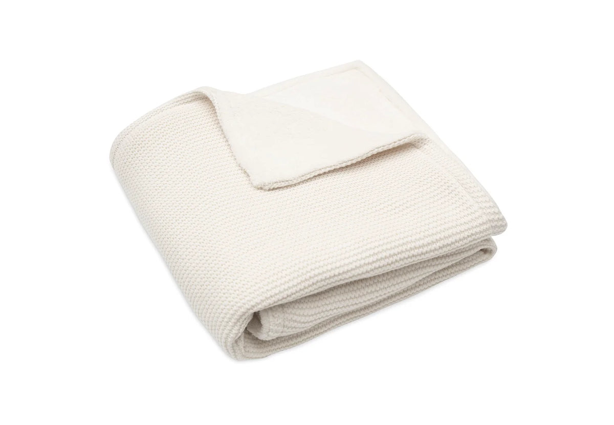 Deken Basic Knit - Ivory/Coral Fleece - jollein