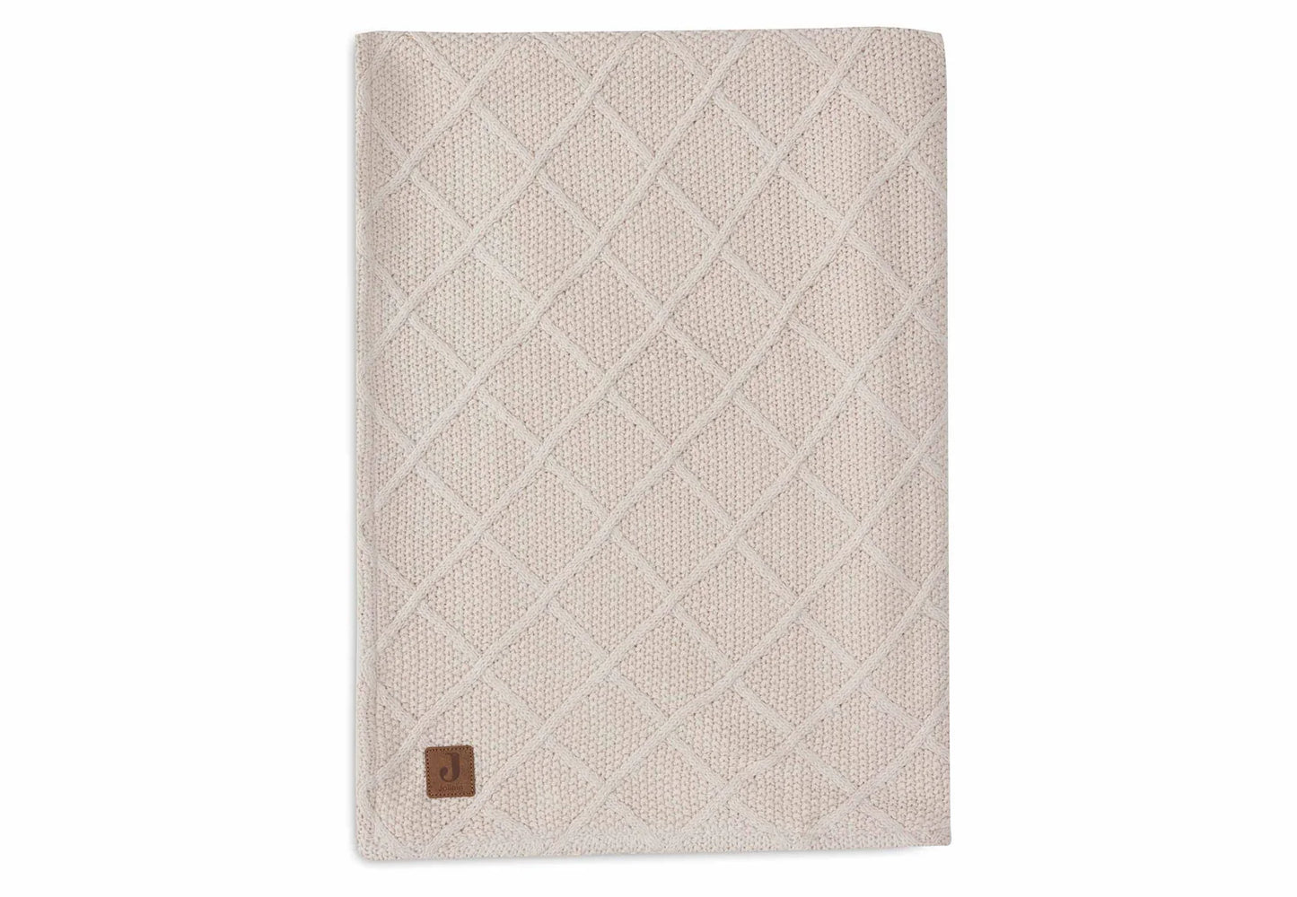 Jollein Deken - Check Knit - Teddy Fleece - Oatmeal