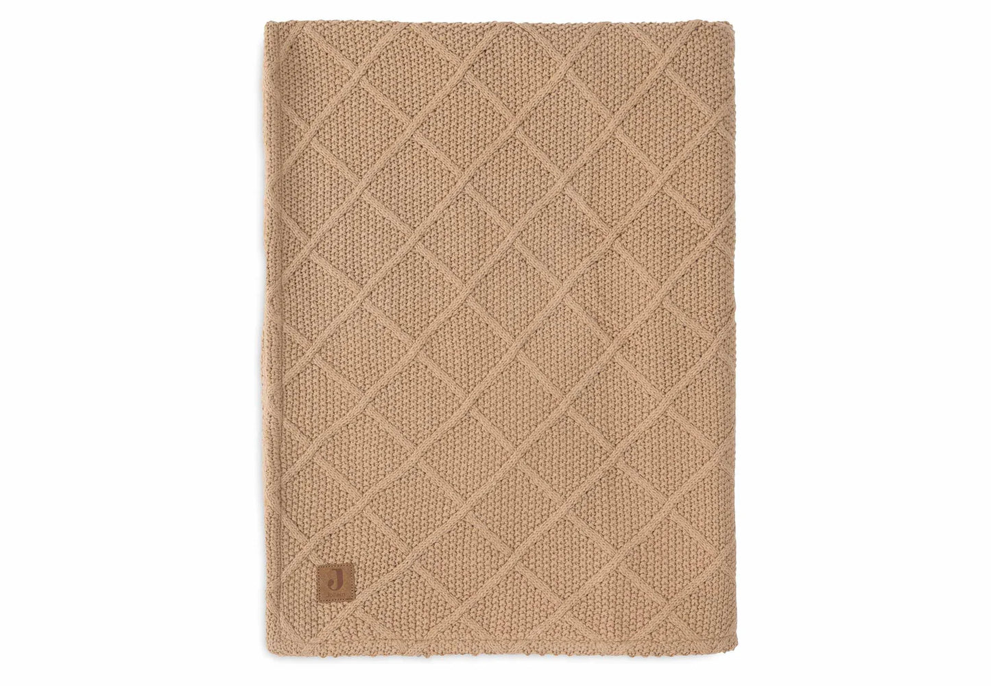 jollein  Deken - Check Knit - Teddy Fleece - Biscuit