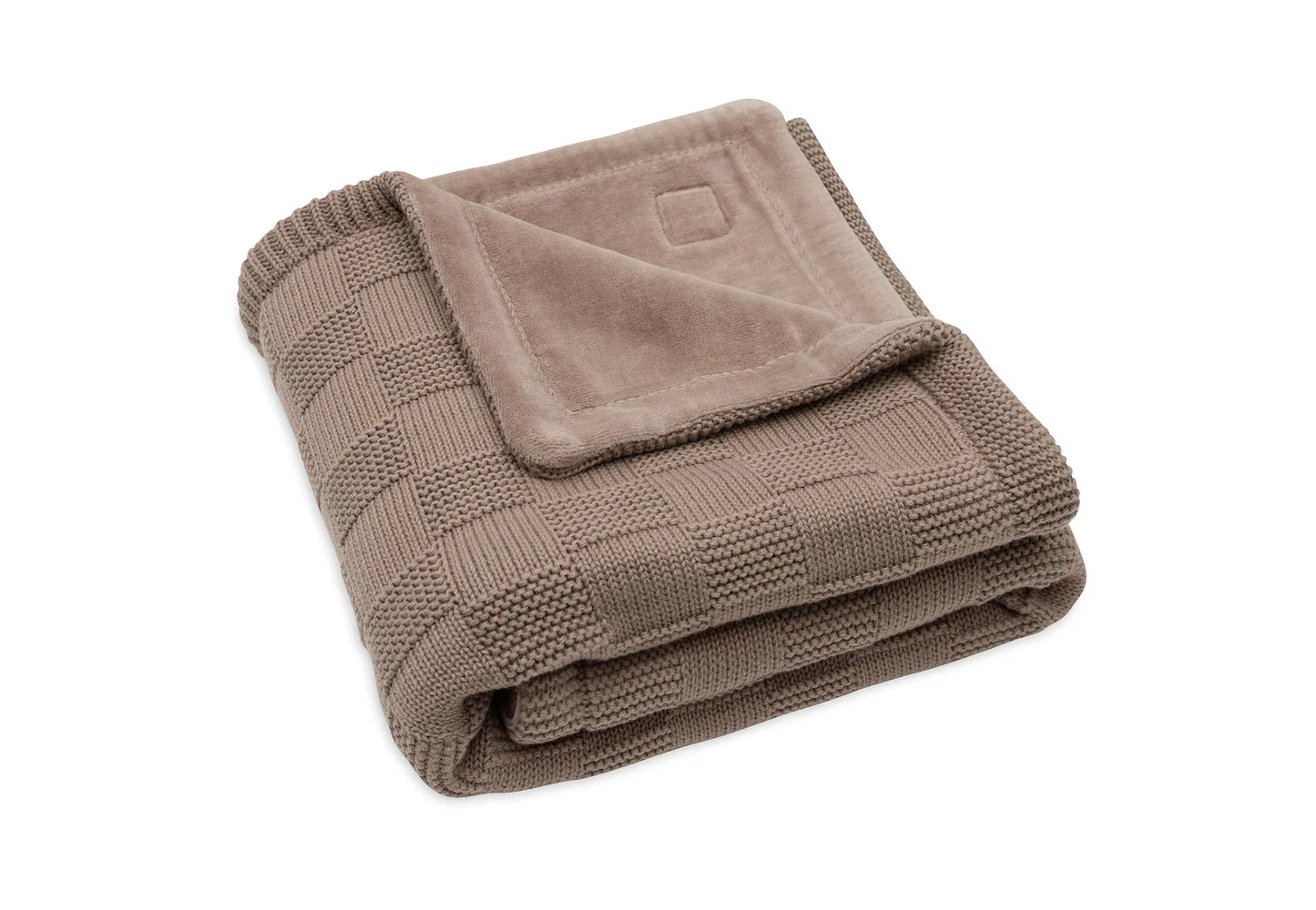 jollein  Deken - Box Knit - Velvet - Milky Coffee