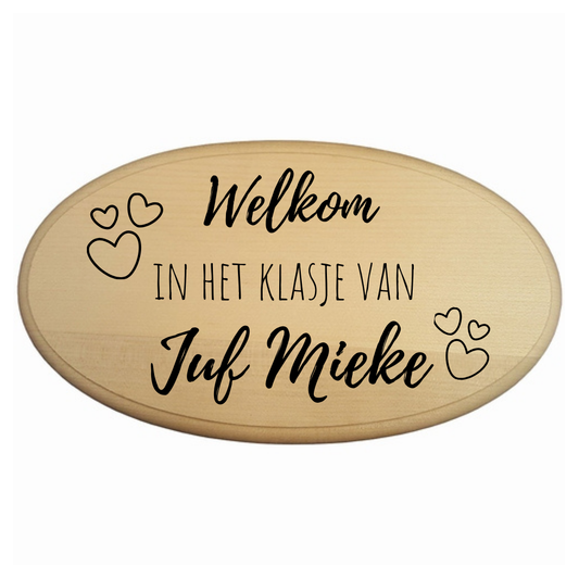 Deurbordje juf - Hartjes
