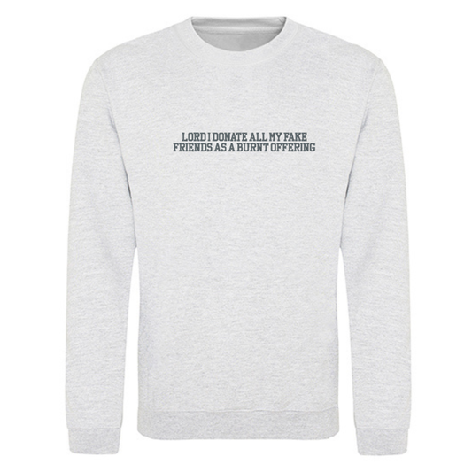 Sweater – “LORD I DONATE AL MY FAKE FRIENDS” - soft & salty collection