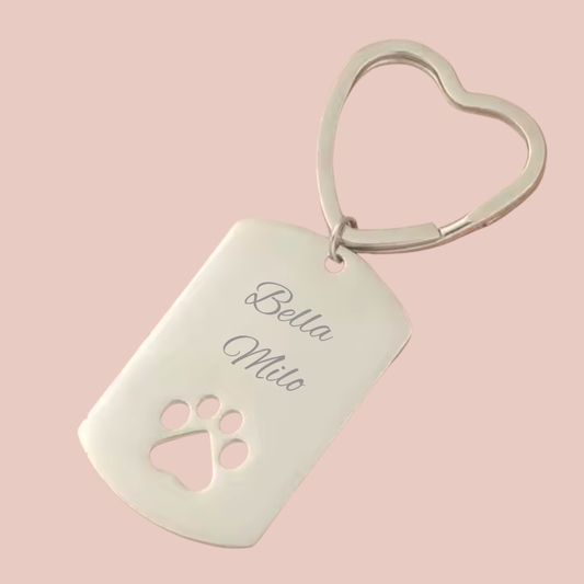 Sleutelhanger paw - gepersonaliseerd met naam