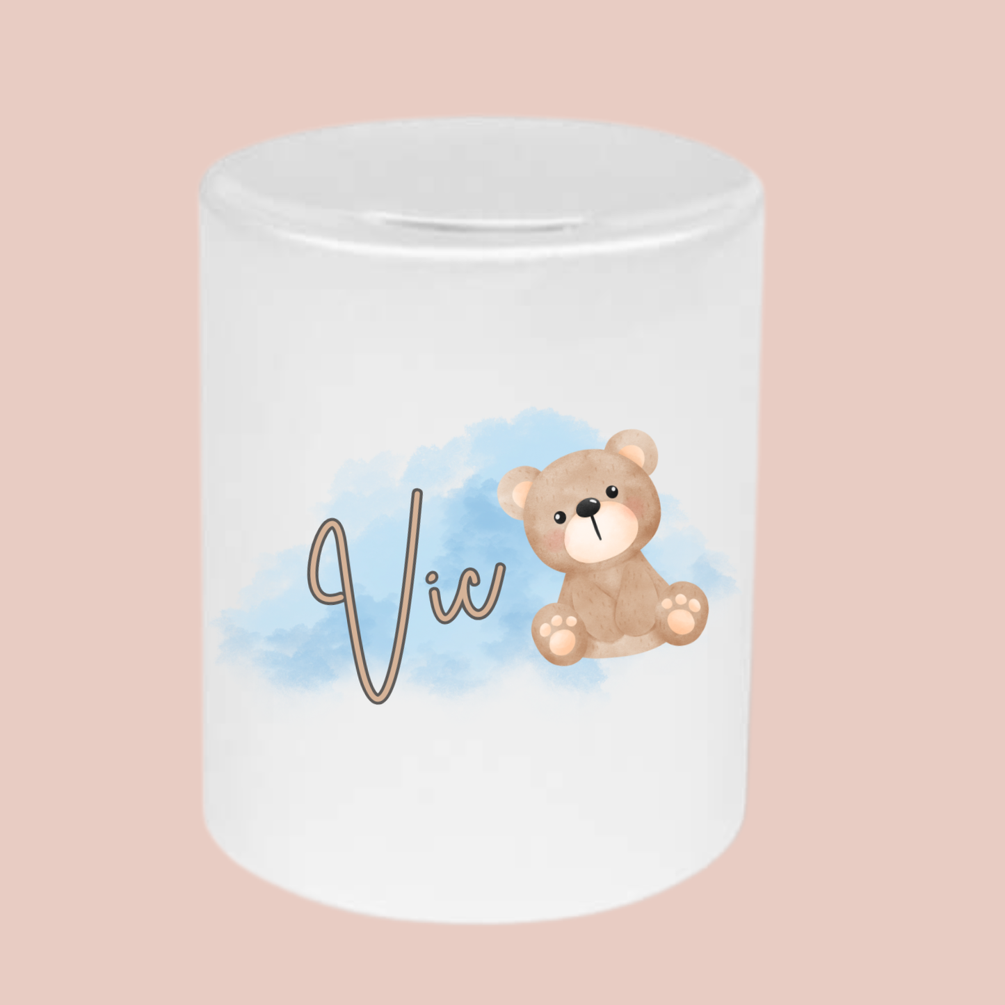 Keramieke spaarpot met naam - Beer