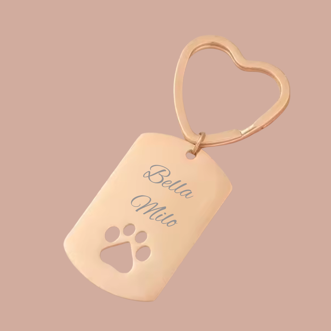 Sleutelhanger paw - gepersonaliseerd met naam