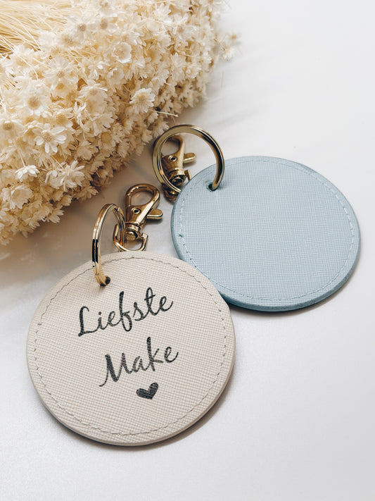 PU lederen sleutelhanger - rond