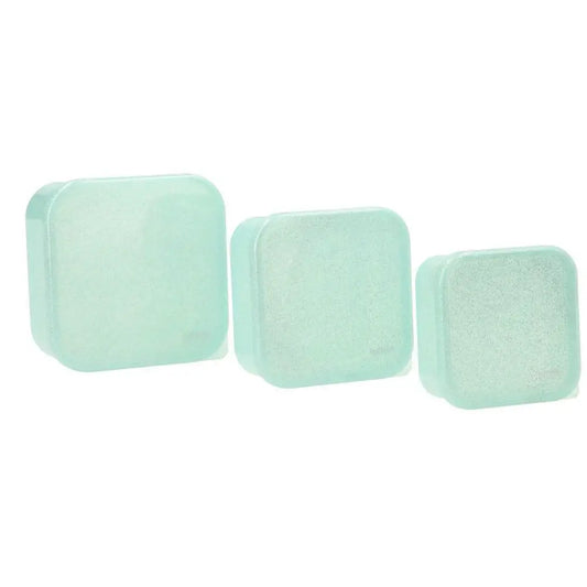 Aqua Turquoise glitter - 3 snackboxen