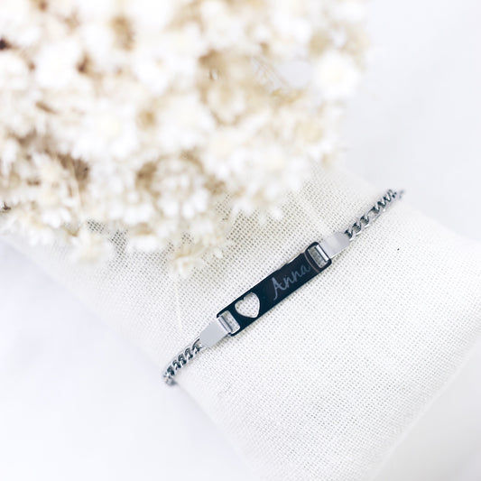 Kinder armbandje hartje - gepersonaliseerd