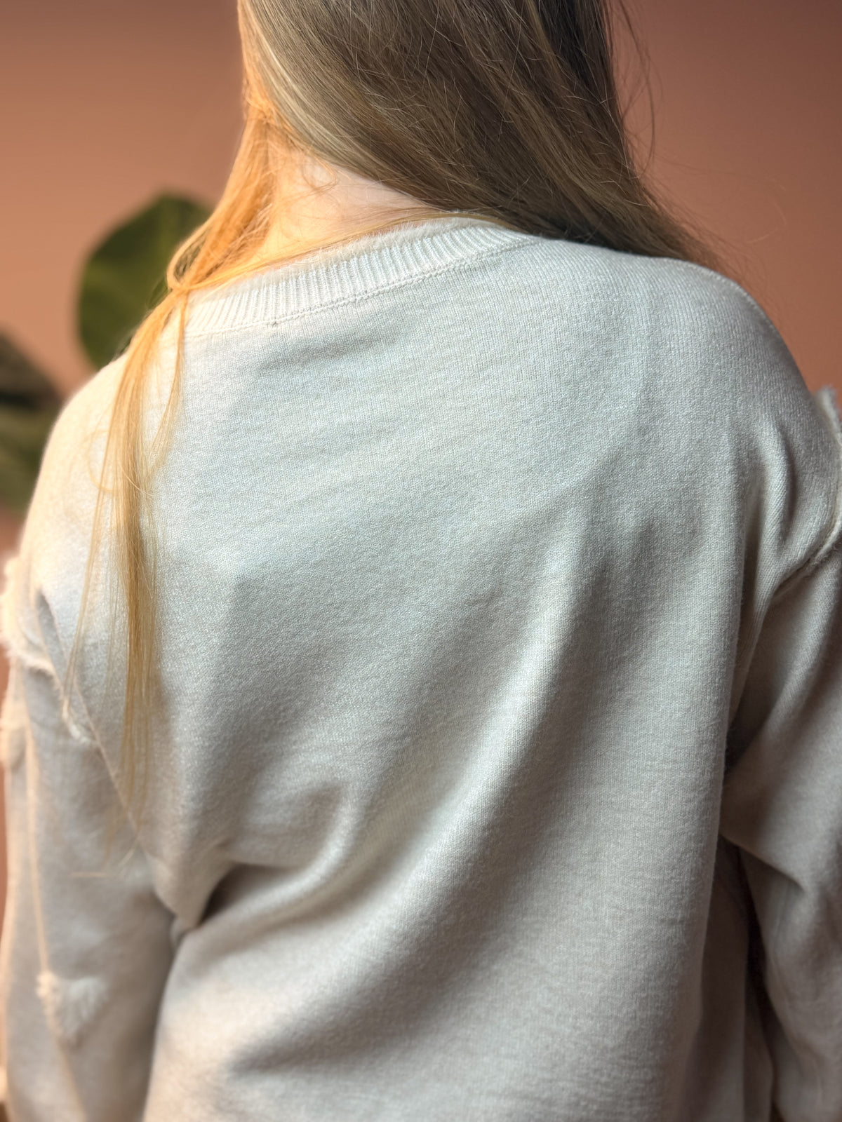 sweater - pink white hearts