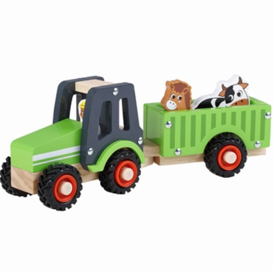 Tractor met dieren aanhangwagen