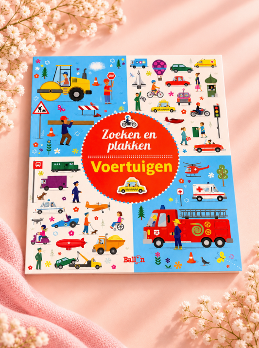 Zoeken & plakken - voertuigen - vanaf 3 jaar