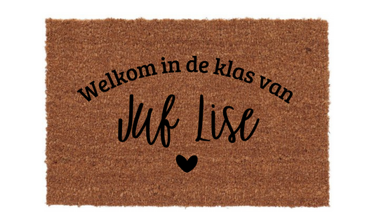 Deurmat- Juf gepersonaliseerd met naam