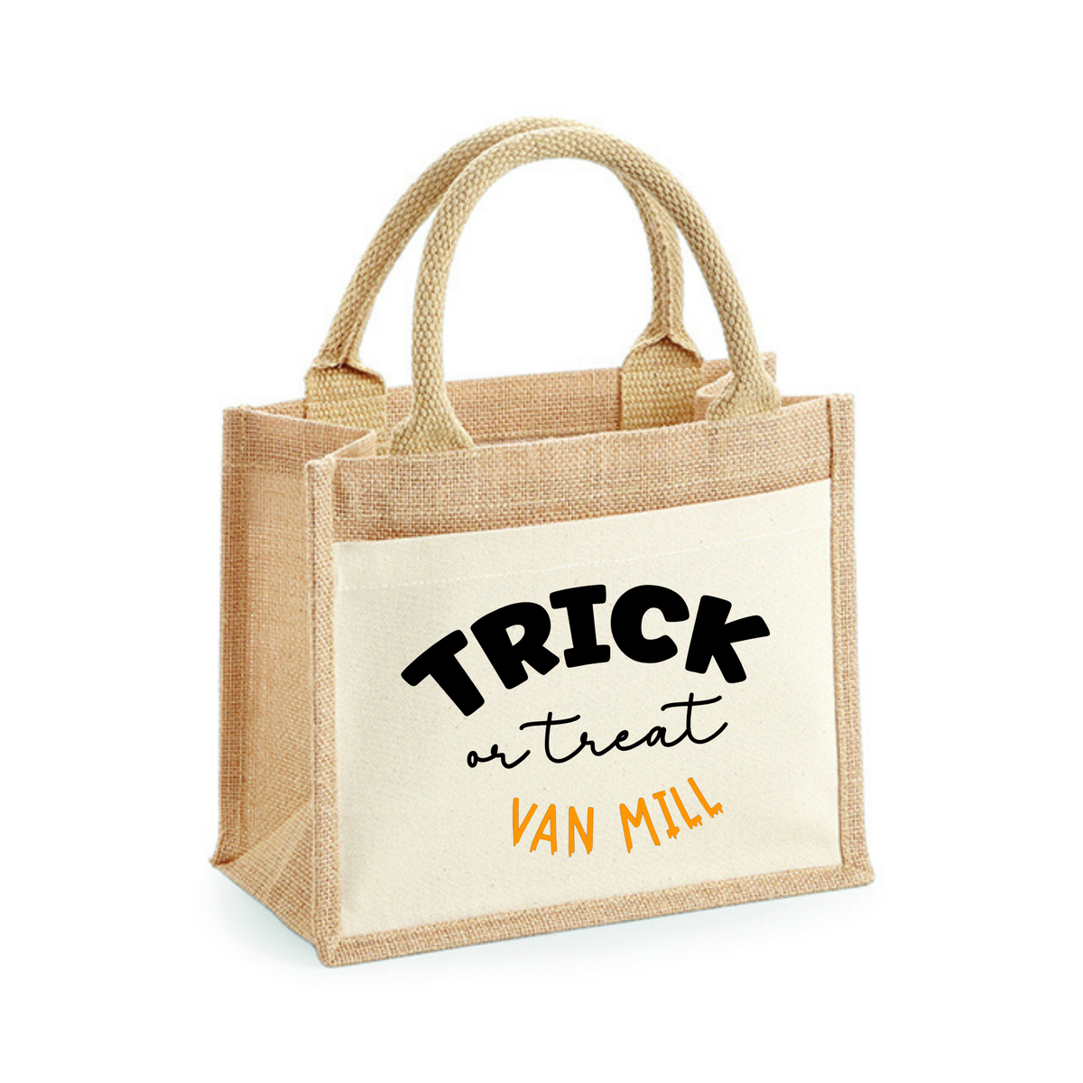 Trick or treat bag - gepersonaliseerde halloween zak - met naam tekst
