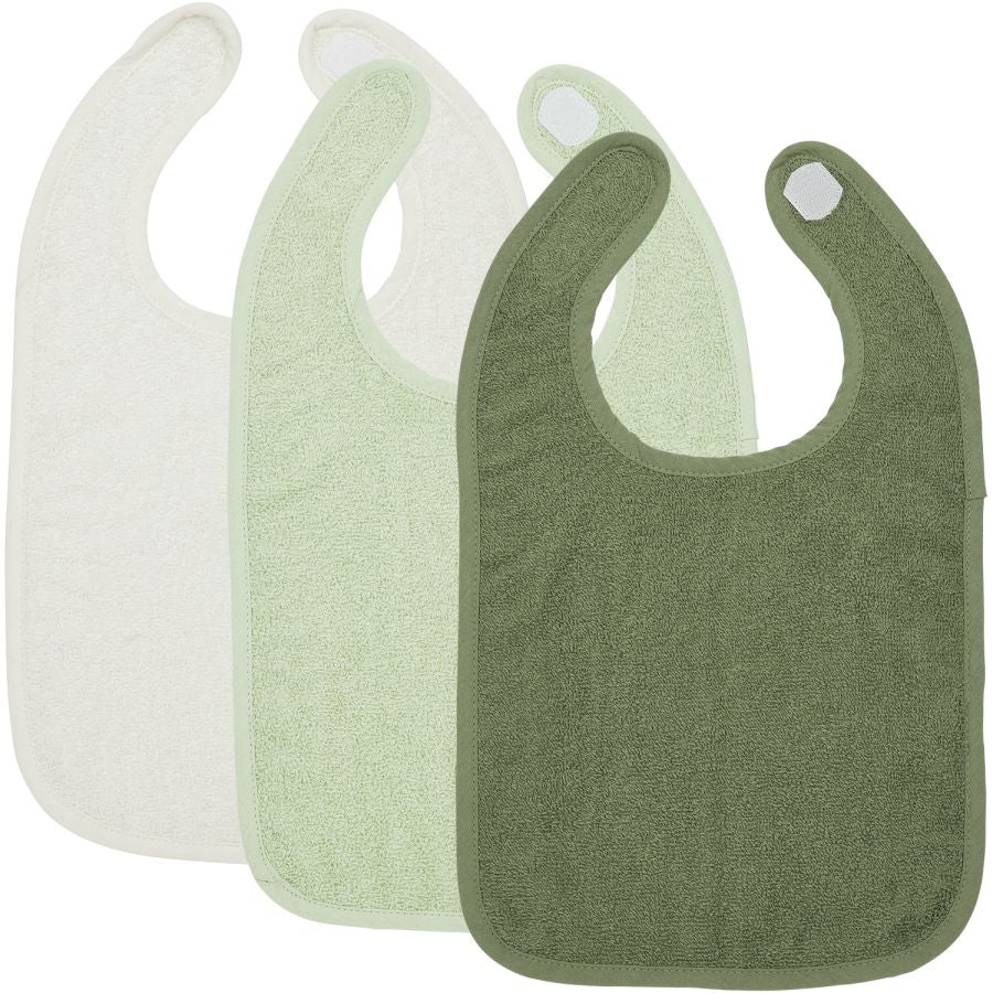 Meyco Slab 3-pack badstof Uni - offwhite/soft green/forest green