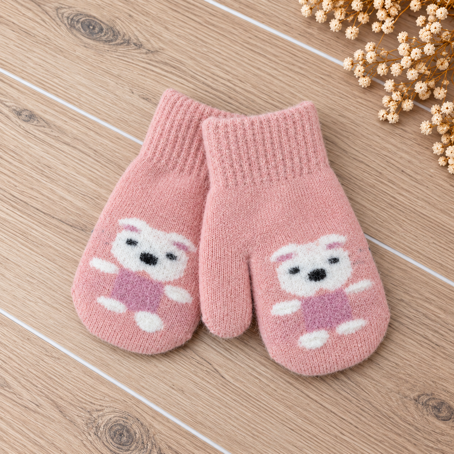 kinder handschoenen zonder touwtjes - stripes zwart grijs