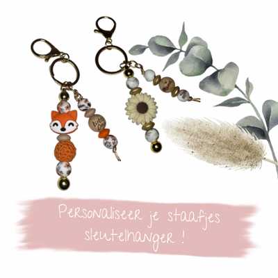 zelf te personaliseren - staafjes sleutelhanger