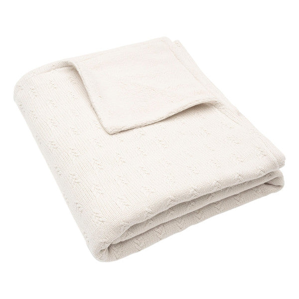 Jollein Grain Knit Ledikant deken - Velvet Oatmeal - ledikant