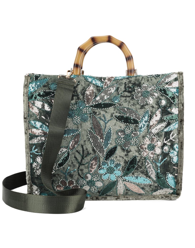 pailette bag  big- olijf groen