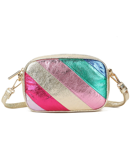 Rainbow round bag - goud