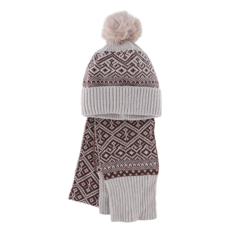 Kinder muts & sjaal – winterset bruin