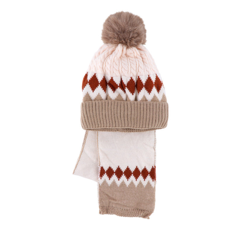 Kinder muts & sjaal – winterset geometrisch