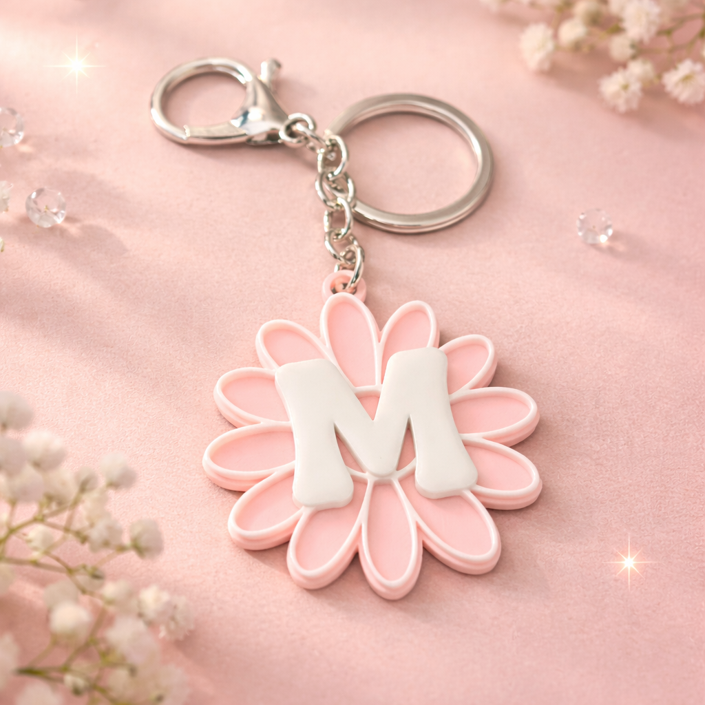 Letter Daisy Sleutelhanger – Gepersonaliseerd | 3D Geprint (4 kleuren)