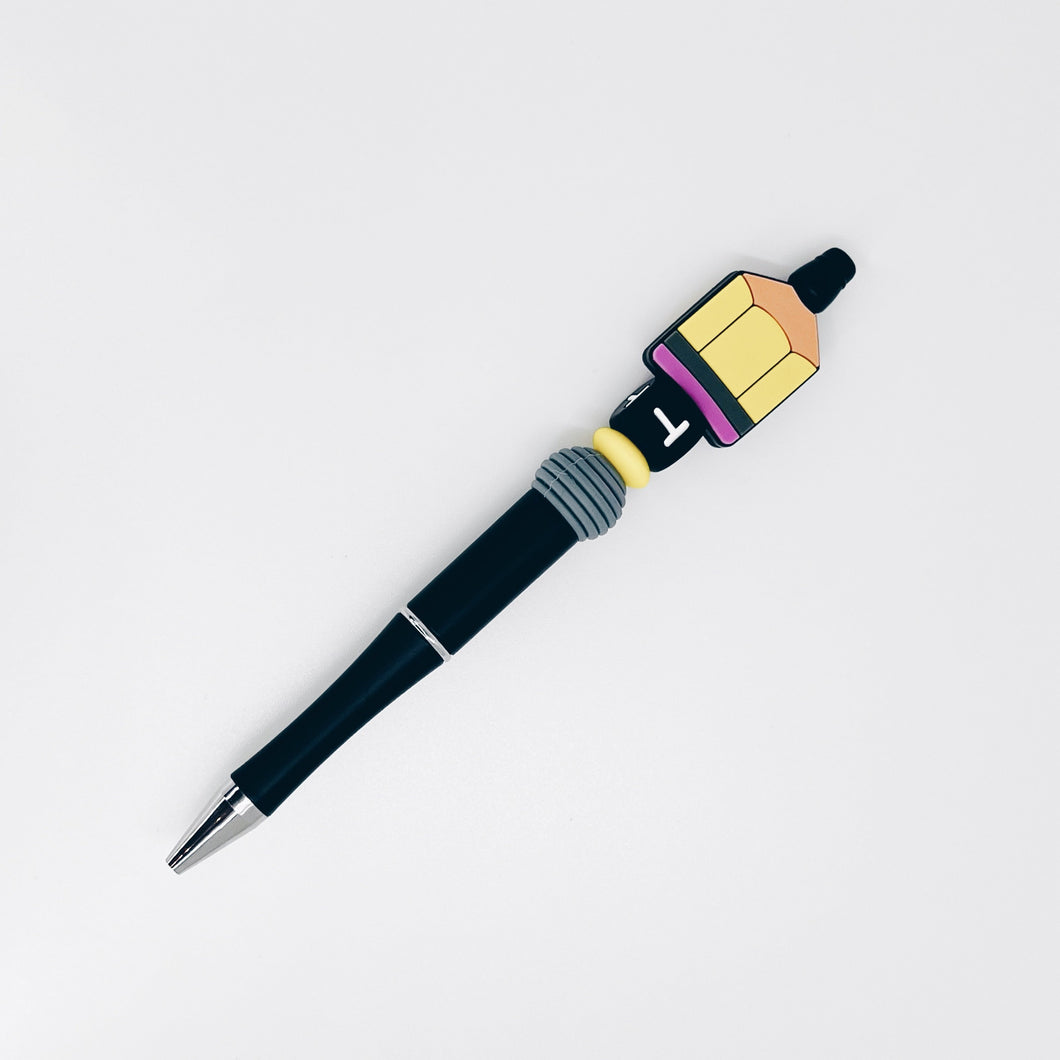 Pen - juf & meester - potlood donker met initiaal