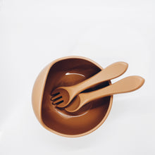 Afbeelding in Gallery-weergave laden, Silicone kom &amp; bestek - Milk Choco

