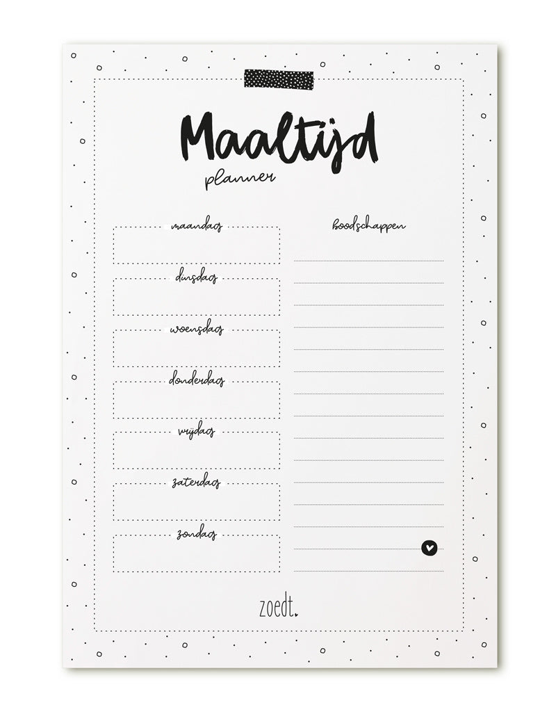 Maaltijdplanner - Notitieblok bubbels