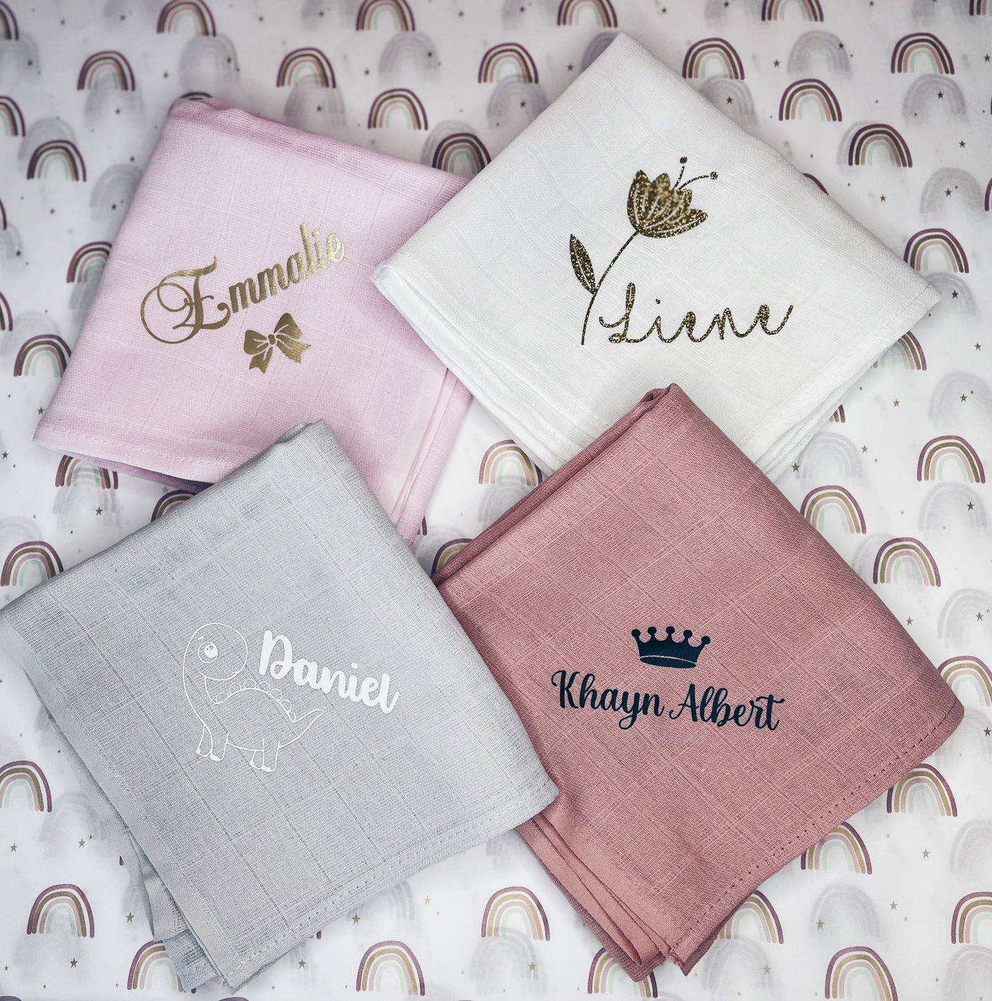 Hydrofiel doek met naam - Blush