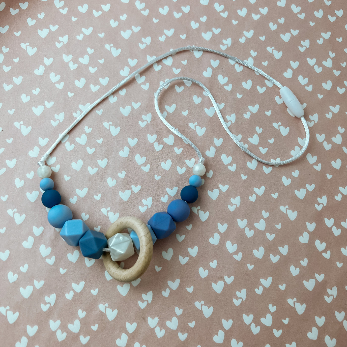 Borstvoedingsketting - blue pearl