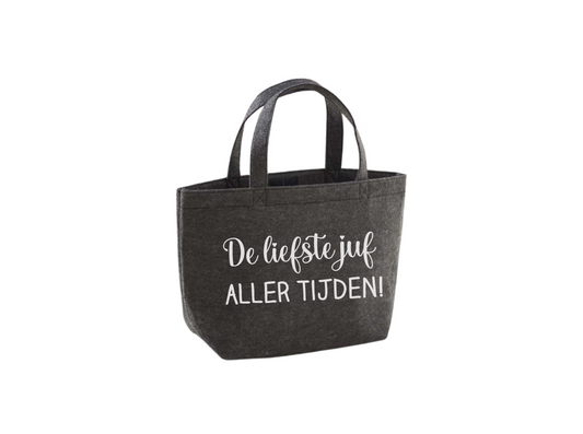 Vilten Small shopper - donker grijs