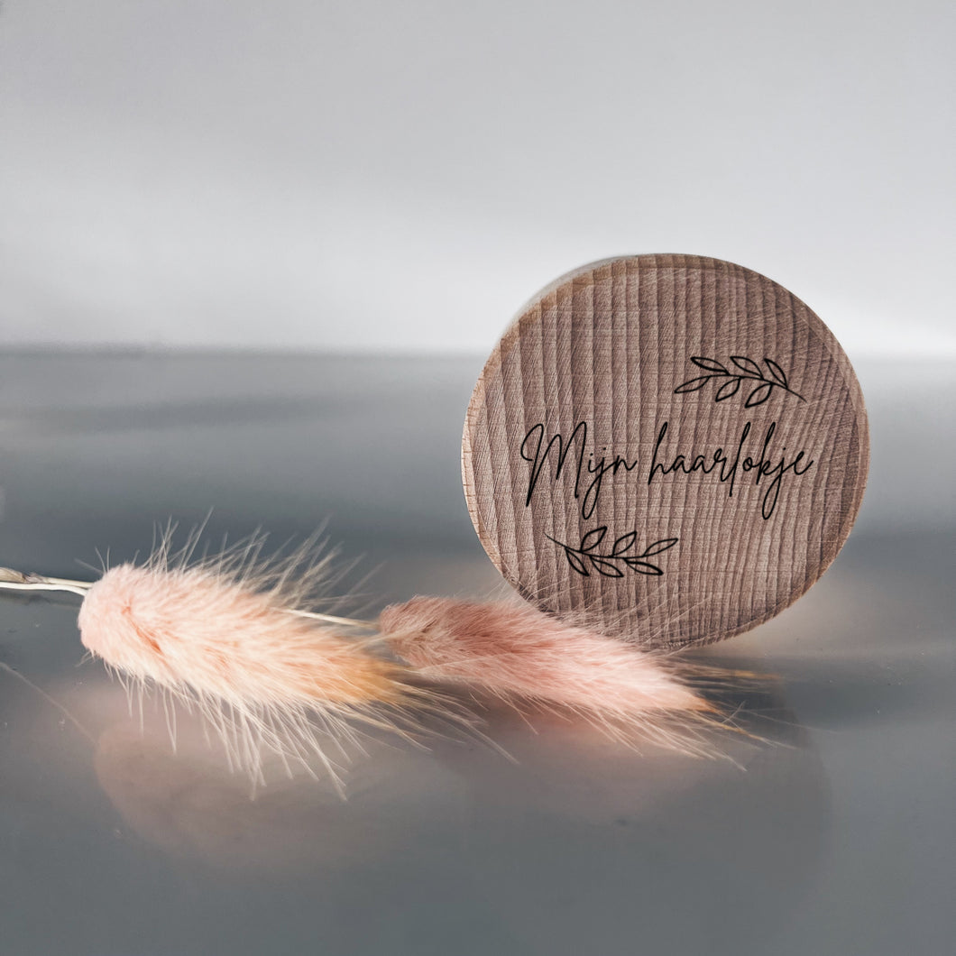 Bewaardoosje - mijn Haarlokje- leaves - To remember